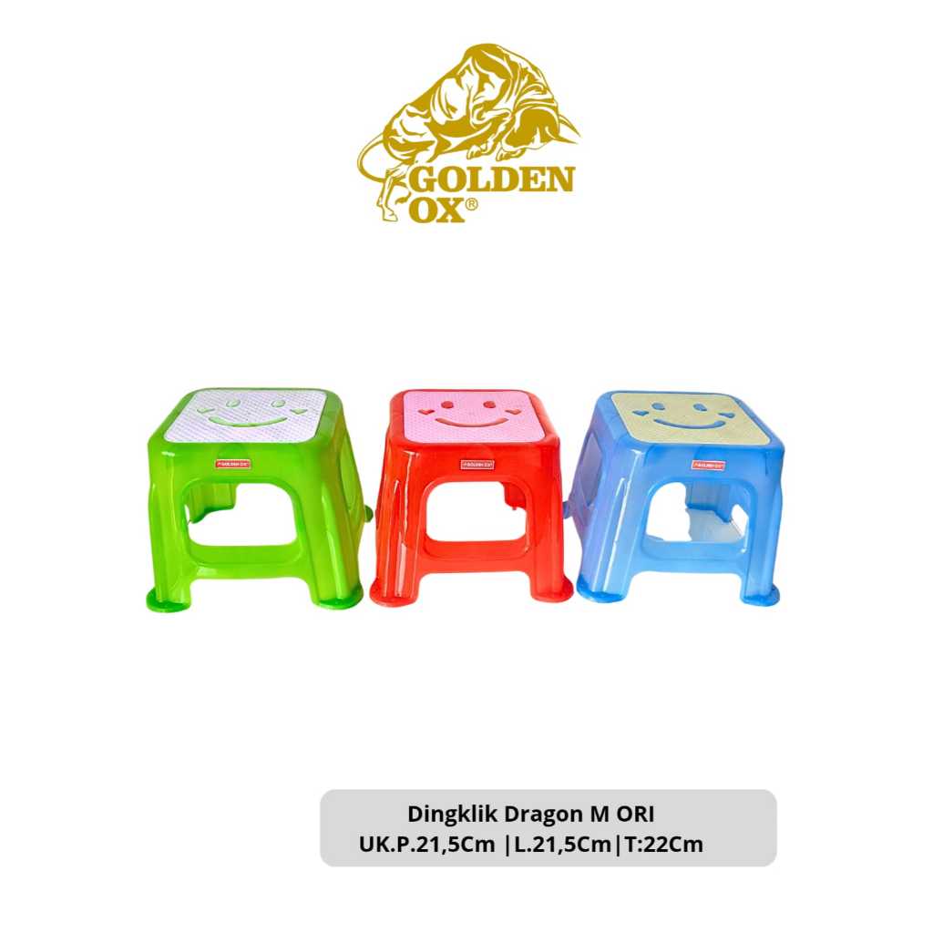 Dingklik Plastik Dragon Size M/ Dingklik Plastik Anak Lucu / Kursi Plastik / Bangku Plastik Anak