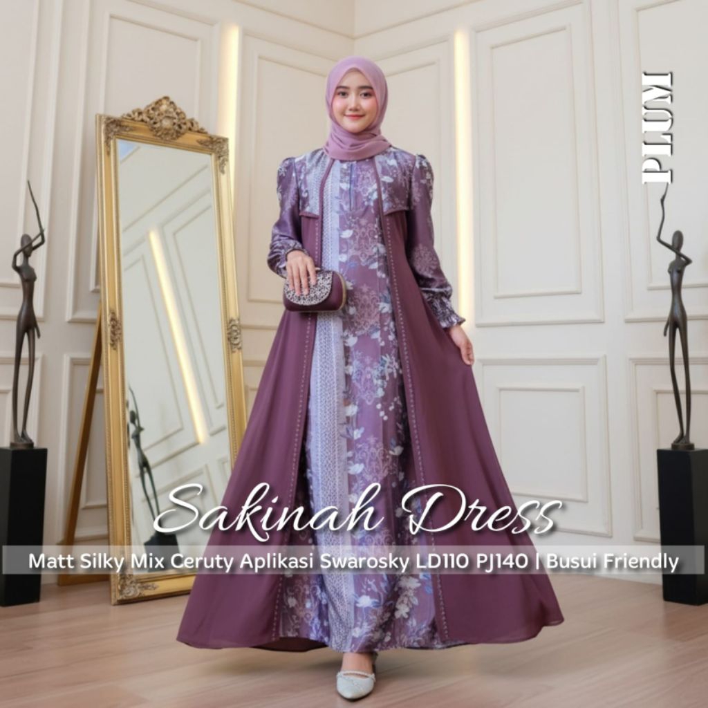 Syahrini Maxy#2 gamis terlaris/Sakinah Maxy Dress/Dress Slik terlaris