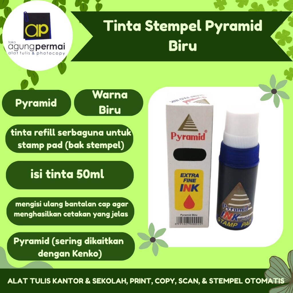 Tinta Stempel Pyramid Biru