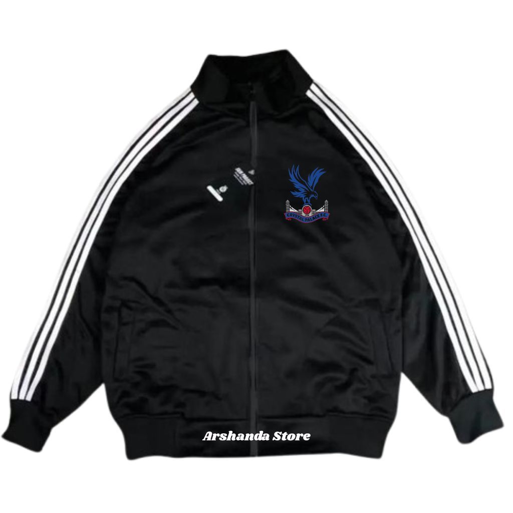 Track Jacket Unisex Black With White Stripe Crystal Palace