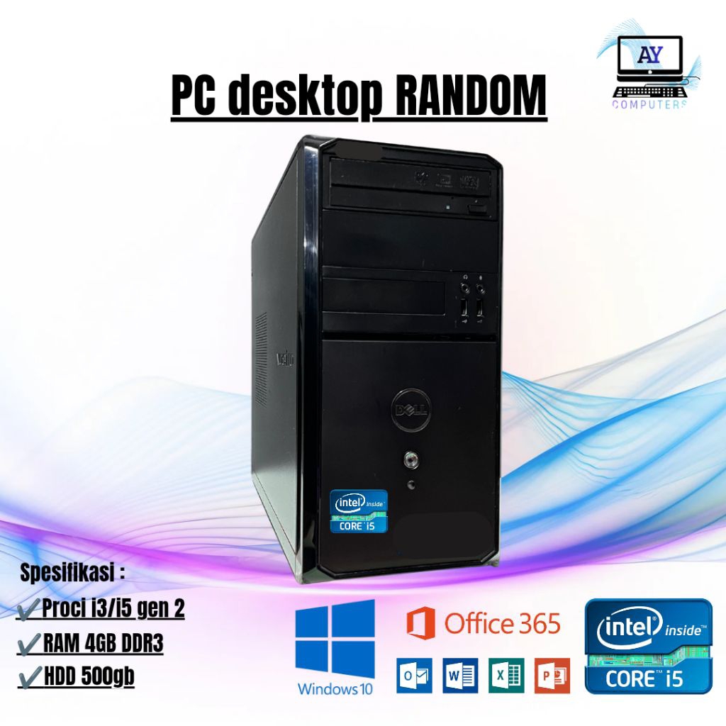 PC Built Up Core i3/i5 Gen 2 | PC Kantor / Sekolah | Siap Pakai | Merk Random