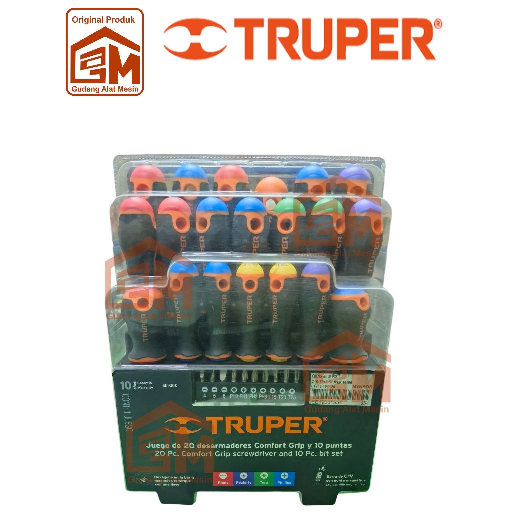 Obeng Set Truper 20Pcs + 10Pcs Mata Obeng