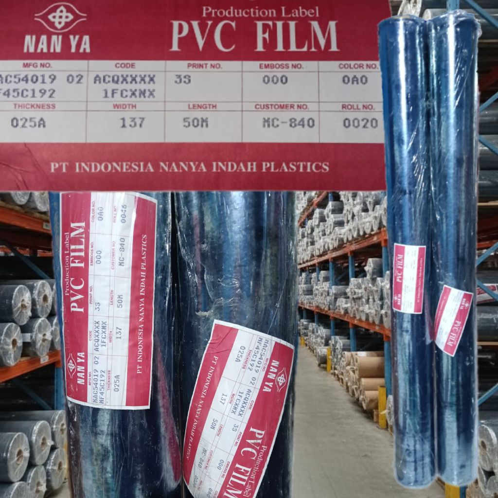 Plastik Mika PVC Bening Lemas Merk NANYA – Super Clear & Lentur (1 Roll panjang 50meter)