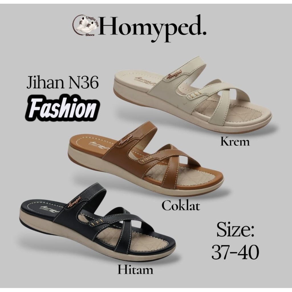 SANDAL SLOP WANITA HOMYPED JIHAN N 36 TERSEDIA SIZE 37-40 ORIGINAL TERBARU