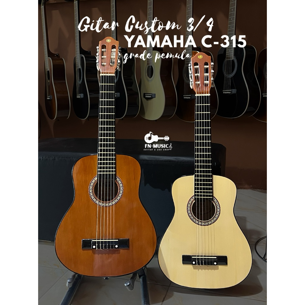 GITAR 3/4 YAMAHA C-315 CUSTOM, GITAR PEMULA, GITAR BELAJAR, GITAR SENAR NILON UKURAN 3/4, GITAR 3 PE
