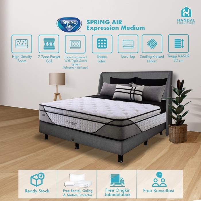 Kasur Springbed Spring Air Expression Medium dan Firm 100x200, 120x200, 160x200, 180x200, 200x200 Po
