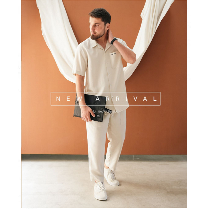 Samase S064 White Baju Koko Pria Muslim Dewasa Putih Kemko Kemeja Lengan Pendek