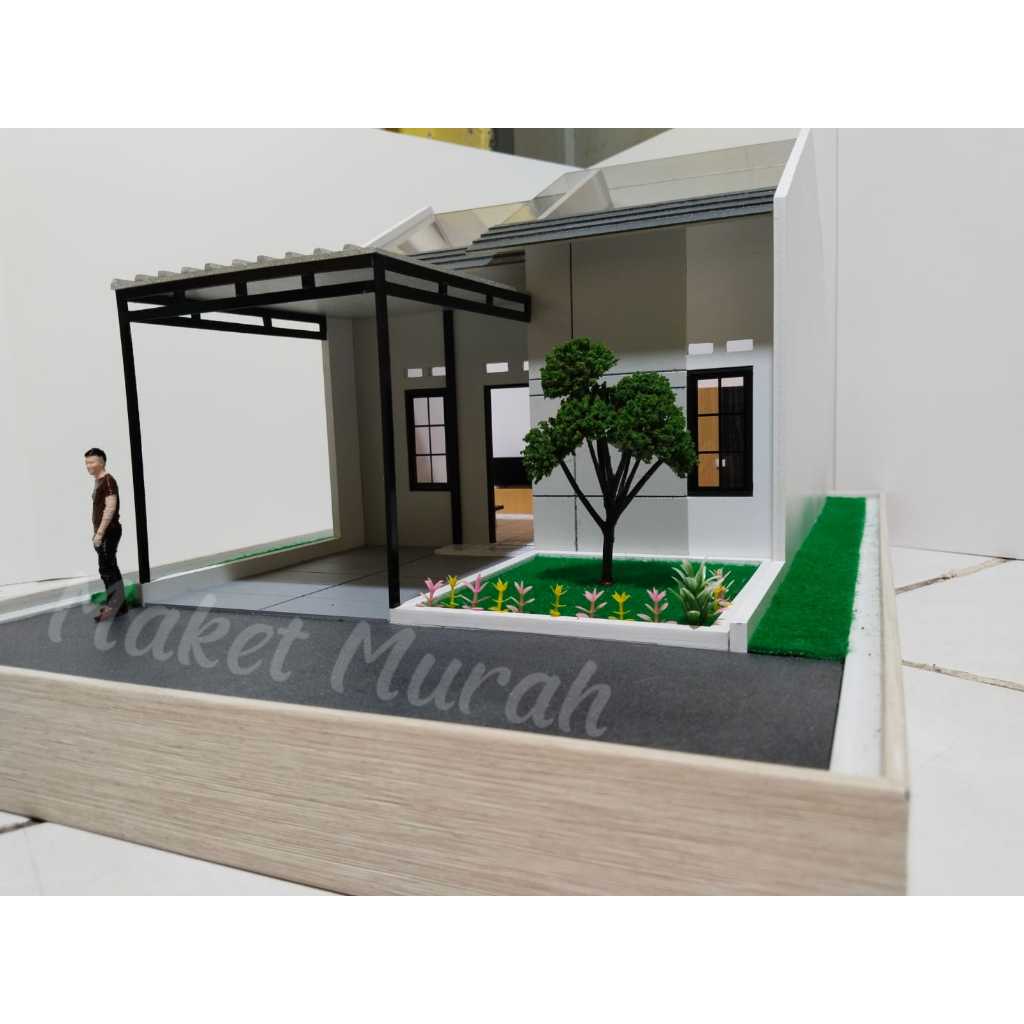 Miniatur / Maket Rumah Minimalis Rumah Subsidi 1:25 Maket Rumah Display Kantor