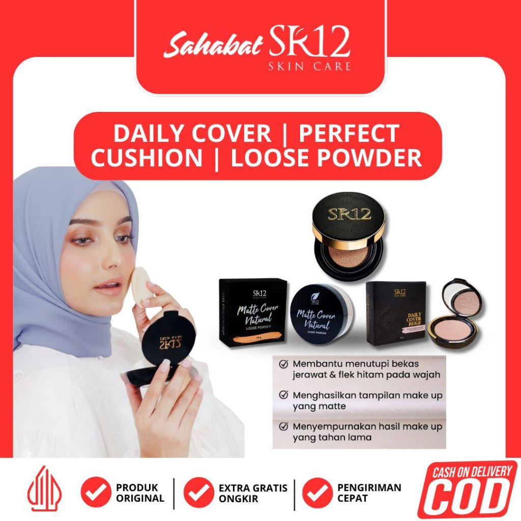 Perfect Cushion SR12 Bedak Cair Matte Foundation Glowing Tahan Lama