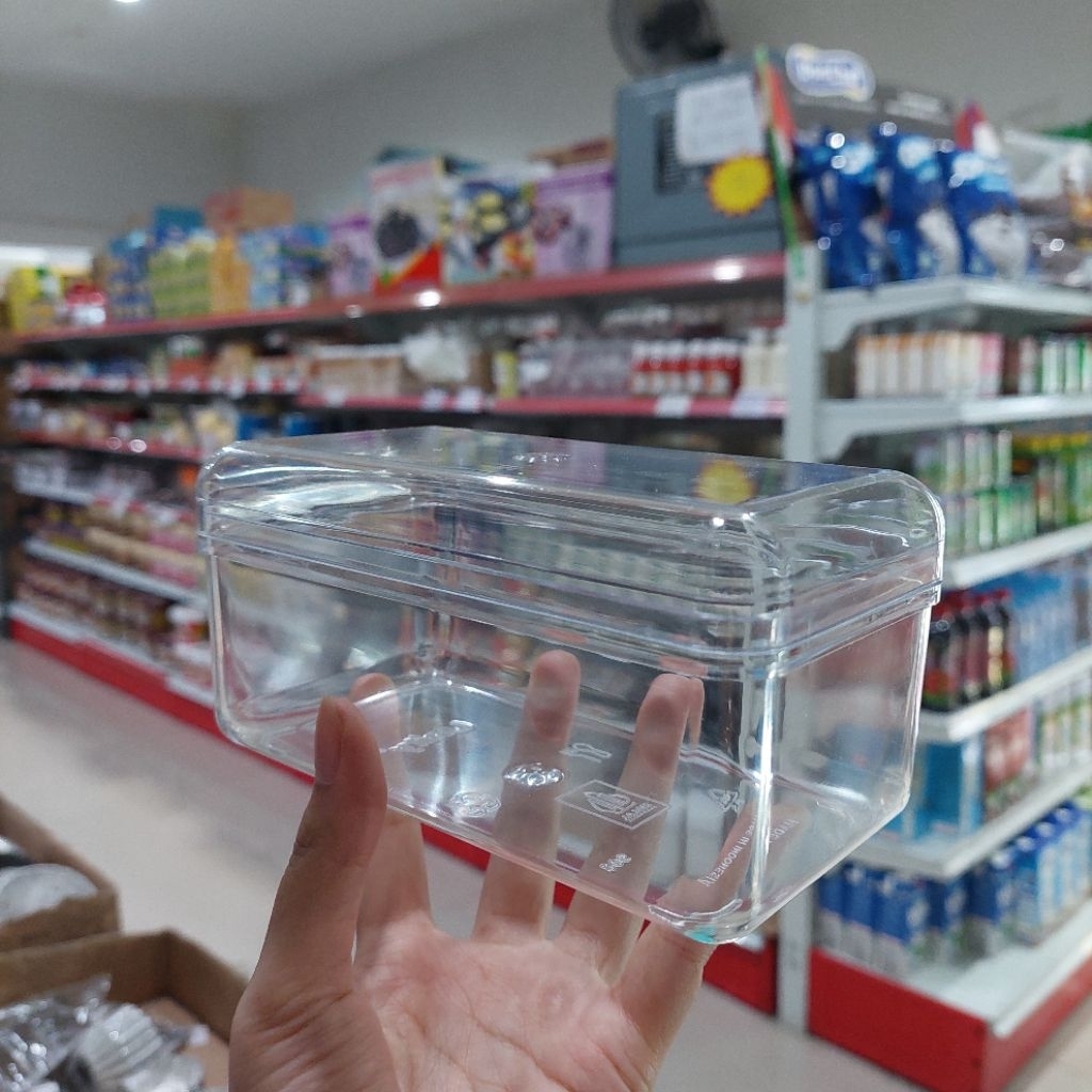 (1 pcs) Toples Unity persegi panjang 908 - 350 gram | toples persegi | toples unity | toples kue ker