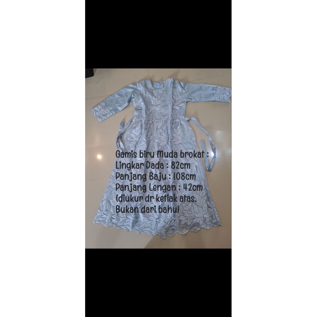 Preloved gamis brukat anak biru muda