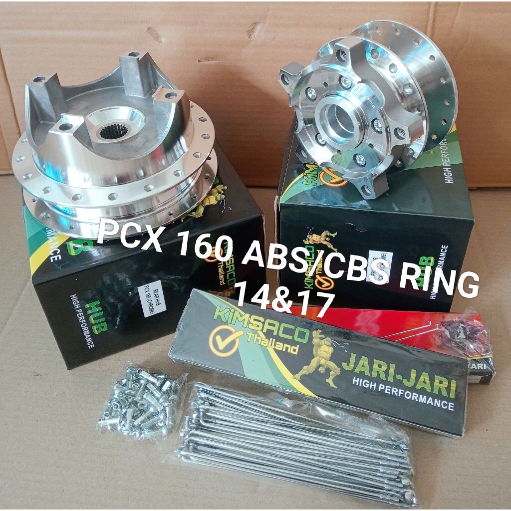 TROMOL SET CROME PCX 160 ABS PCX 160 NON ABS PNP (PLUG N PLAY) UNTUK RING 14 DAN RING 17