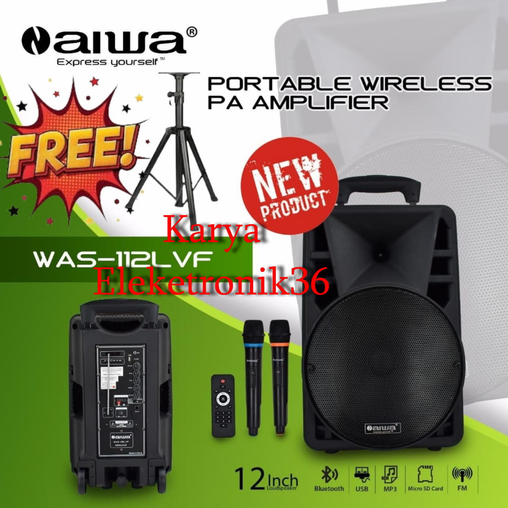 SPEAKER PORTABLE MEETING AIWA WAS-112LVF  12 INCH AIWA 112LVF ORIGINAL