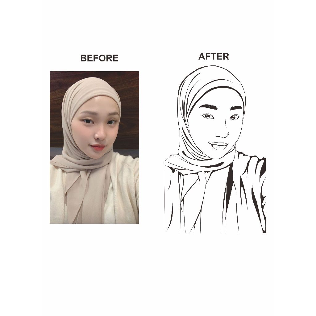 Jasa Edit Foto Hitam Putih / Line Art