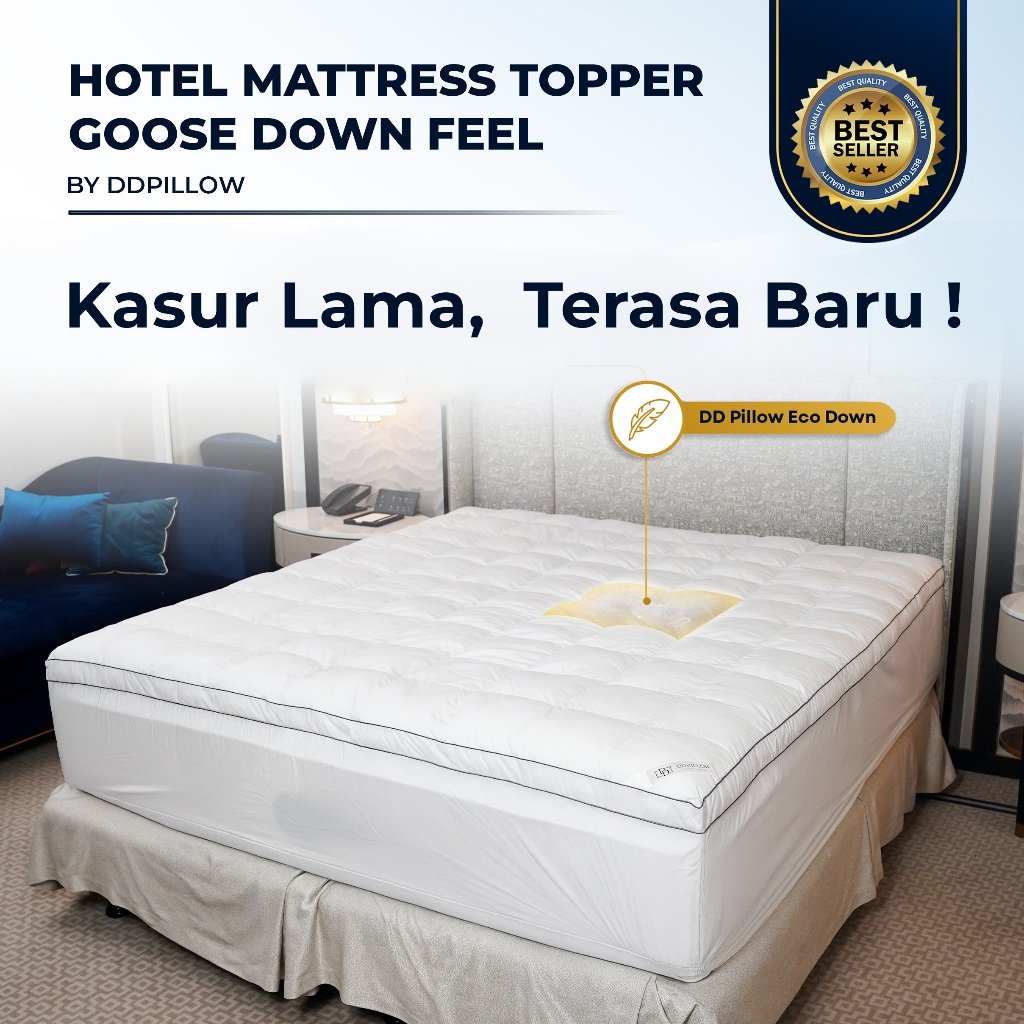 DDPillow Mattress Topper Hotel Goose Down Feel | Matras Topper Kasur Hotel Bulu Angsa Sintetis | Teb
