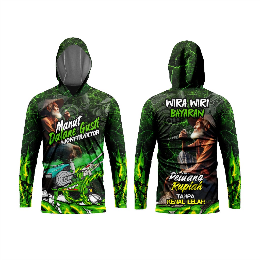 Kaos Driver Traktor Impala Petani Sawah Keren Tangan Panjang Fullprint