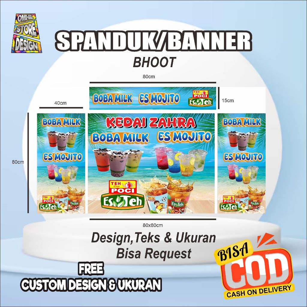 Spanduk Banner Booth Makanan Minuman Free Custom Design Dan Ukuran