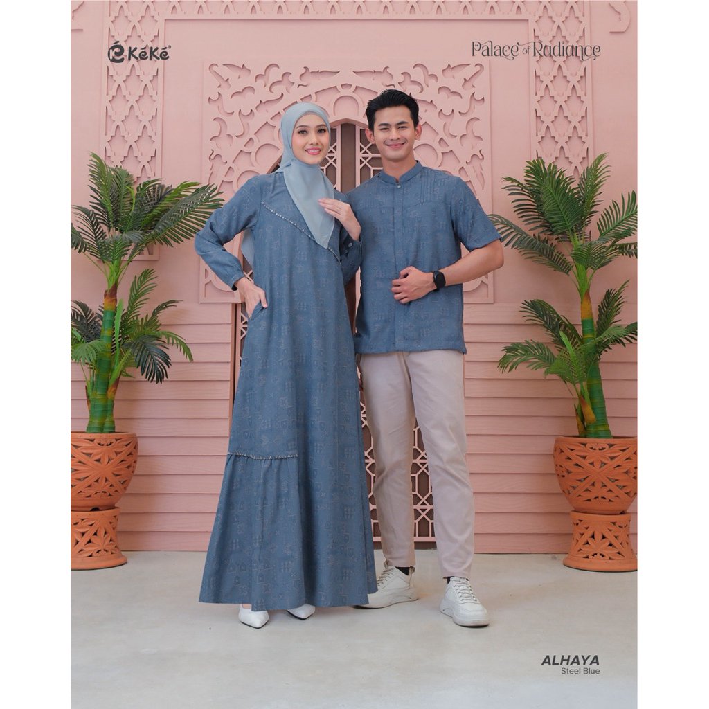 SARIMBIT KEKE 2026 ALHAYA STEEL BLUE / GAMIS KEKE ALHAYA STEEL BLUE / GAMIS RIA RICIS / GAMIS LEBARA