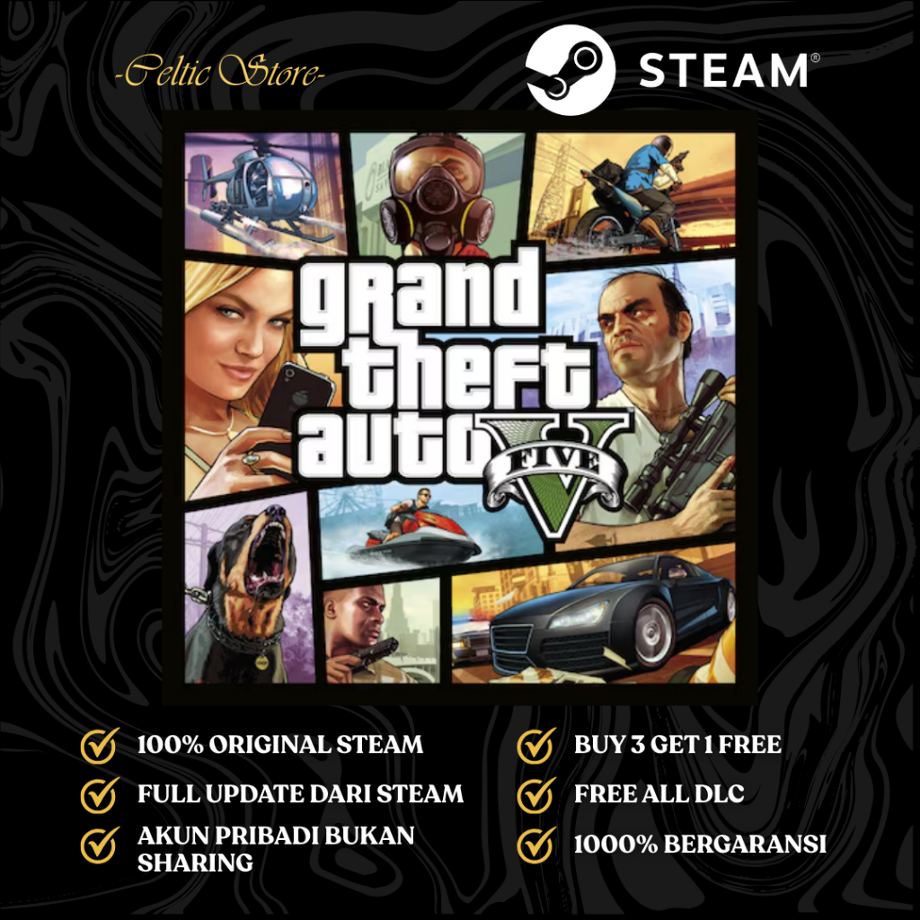 GTA V (Grand Theft Auto V) Base FiveM – Game PC Steam (Original) | Full Update DLC | Masuk ke Akun P