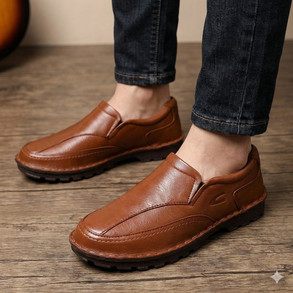 Sepatu Formal Pria Camel Active Dark Tan Gregant Leather Shoes Original