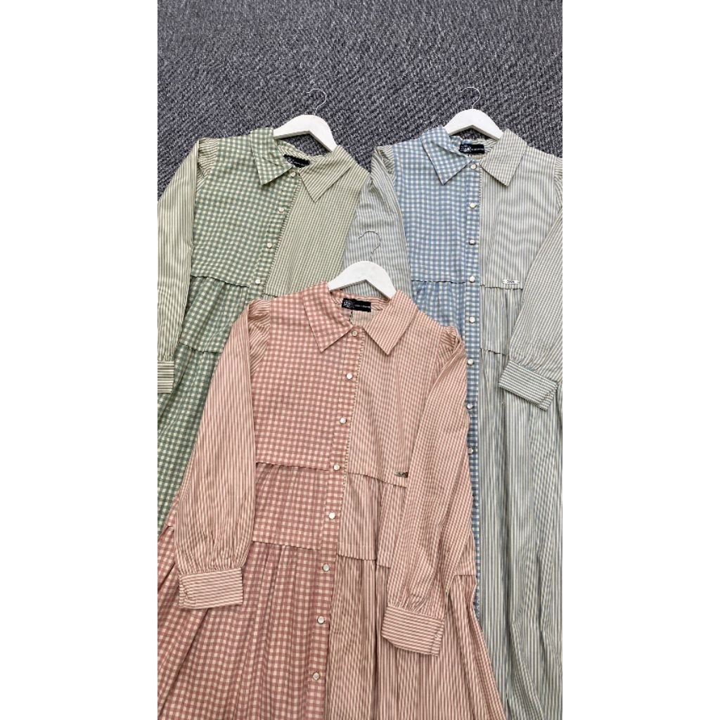 New gamis CU2K seri Midi Dress Thaliza bahan Katun Haruka Premium Midi combi Original