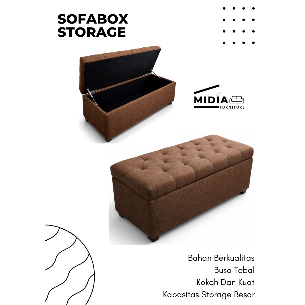 Sofabox Sofabench Sofa Storage box Sofa Penyimpanan Sofa Storage Box MIDIA FURNITURE