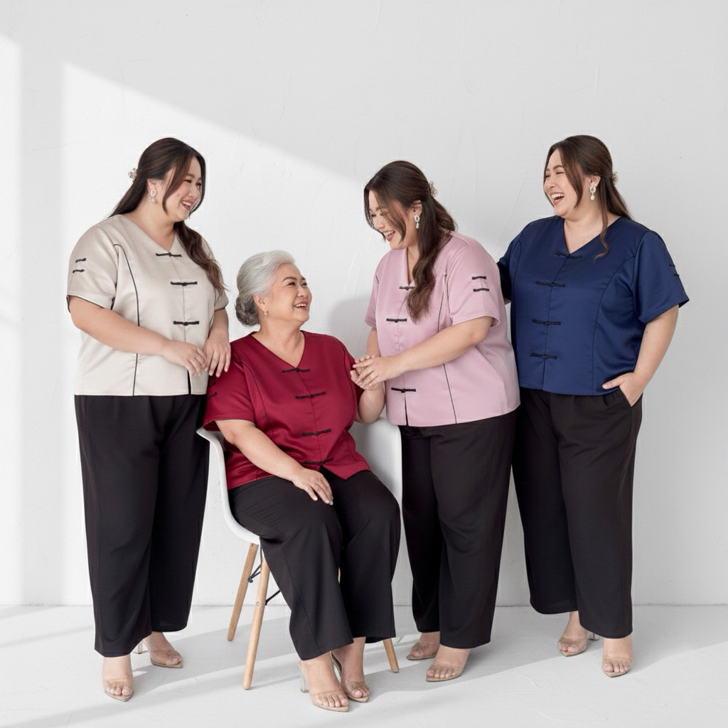 QIÁO CNY Blouse Bigsize BB 80 -120kg | Baju Imlek wanita Bigsize | Baju Imlek Jumbo | CNY Blouse Plu