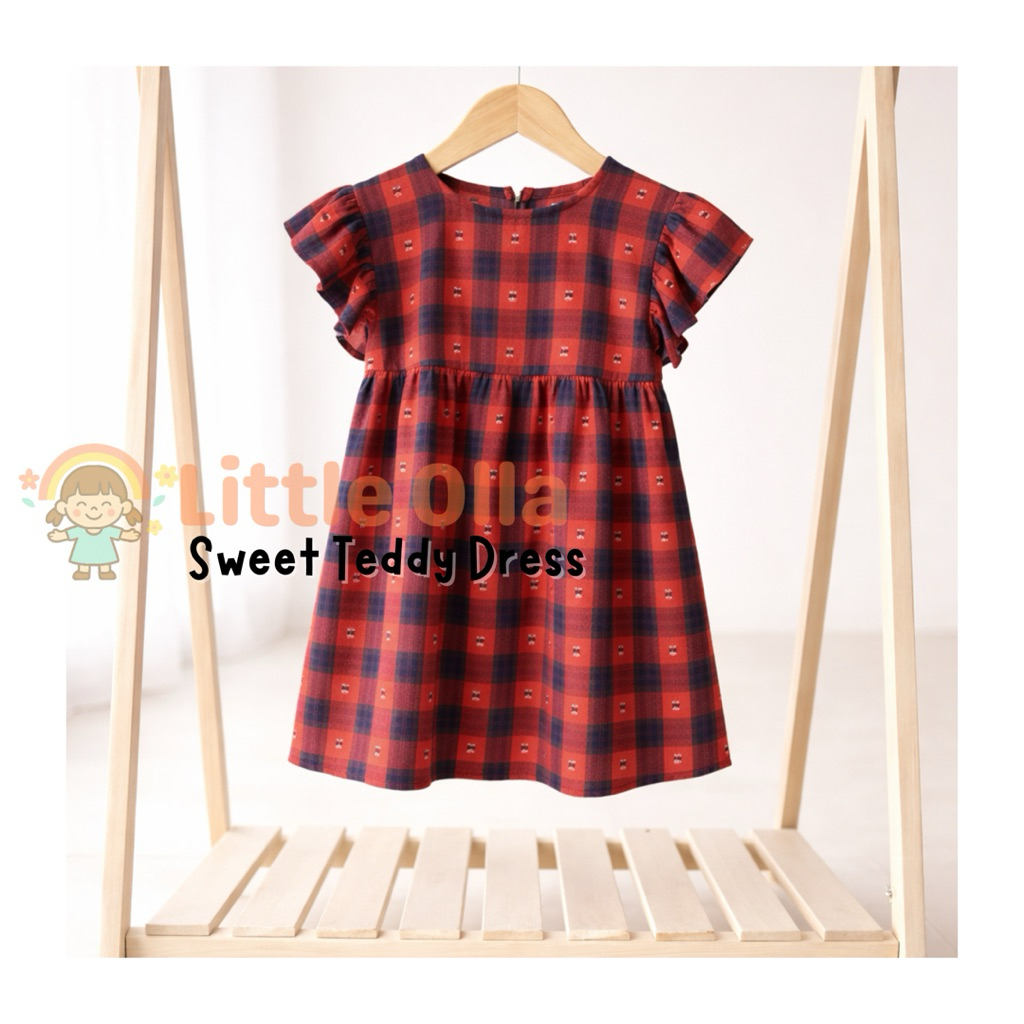 Sweet Teddy Dress by Little Olla Kids Wear