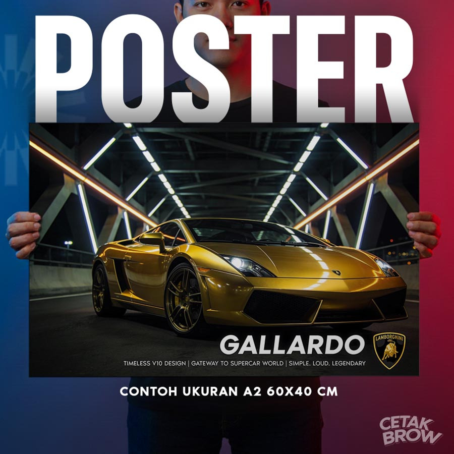 Poster Lamborghini Gallardo Warna Kuning Yellow Giallo Midas Bisa Custom Hiasan Kamar Cowo