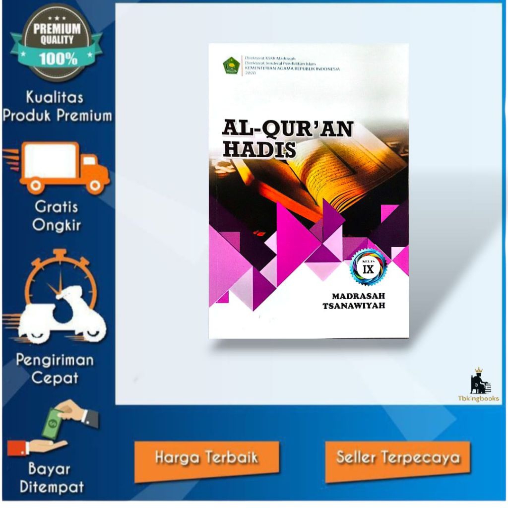 BUKU PAKET ALQURAN HADIST MTS KELAS 9 KMA-183 K13 KEMENAG