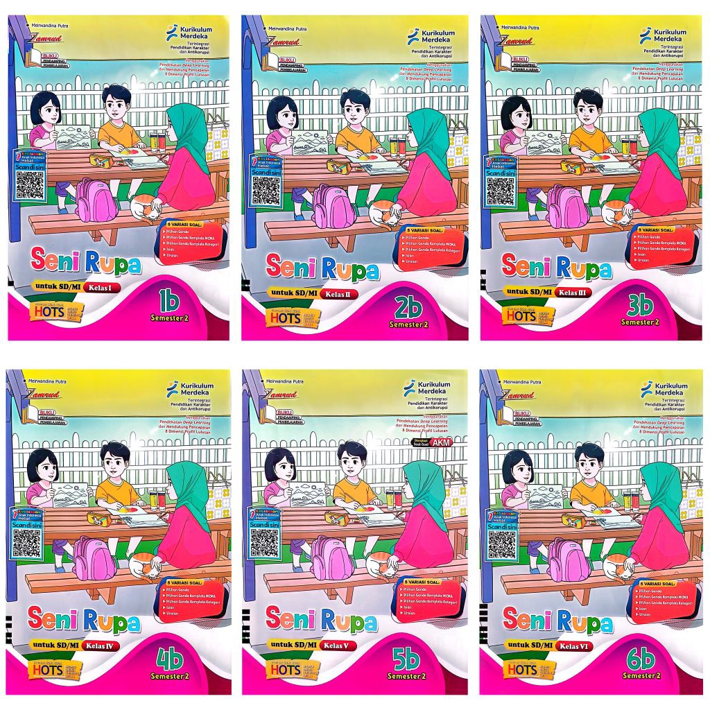BUKU LKS SD MI SENI RUPA KELAS 1 2 3 4 5 6 SEMESTER 2 GENAP KURIKULUM MERDEKA 2026 | ZAMRUD