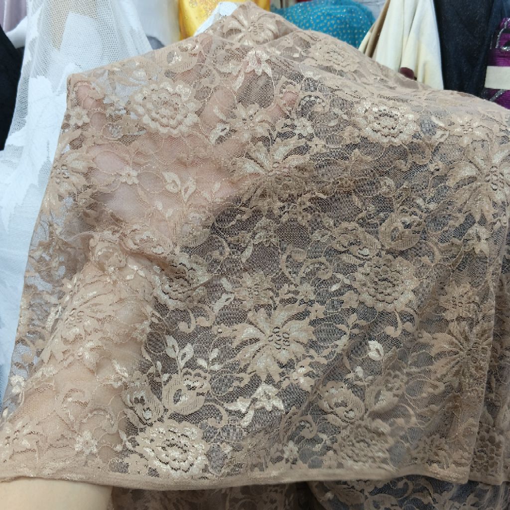 kain brokat lace street - Harga/0,5m - kain brokat meteran - kain brokat tulang | kain brokat import