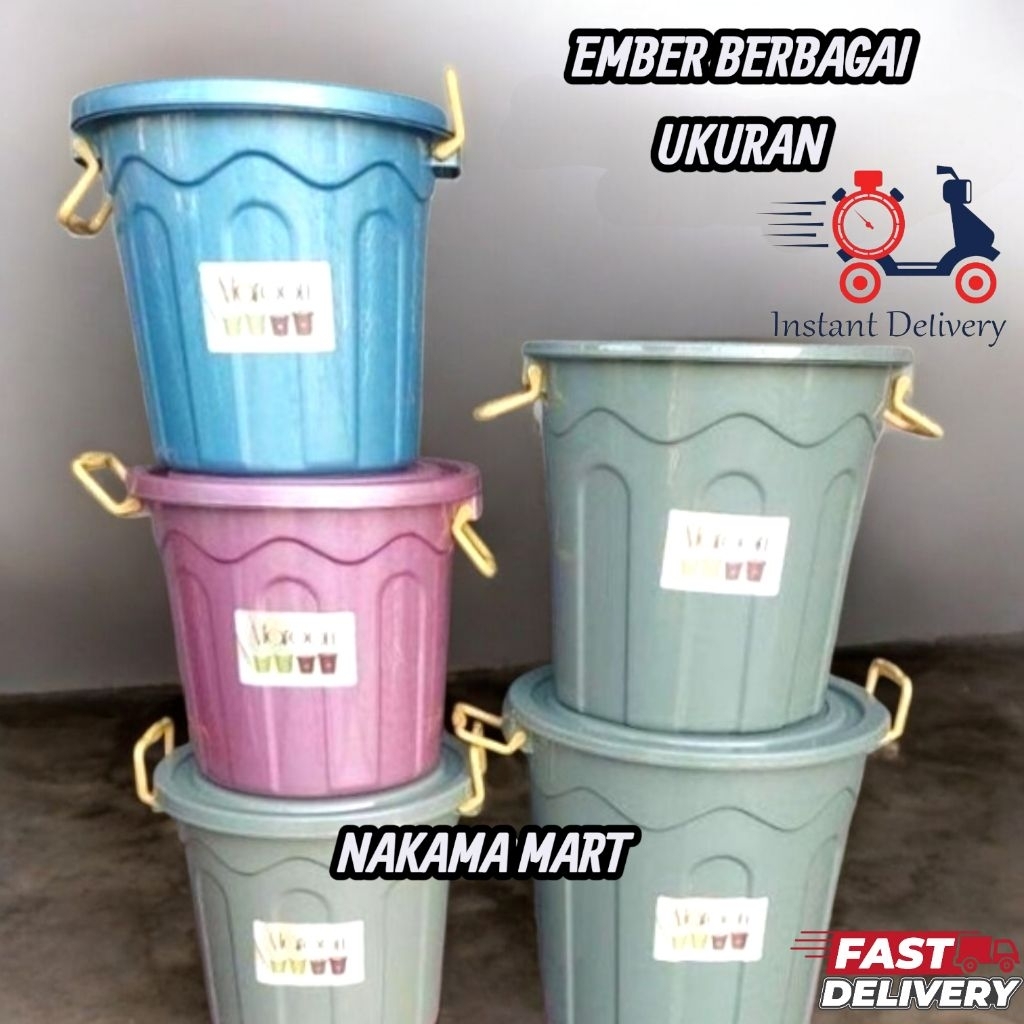 Ember besar Tong air + tutup 60 liter maroon great - 60 liter