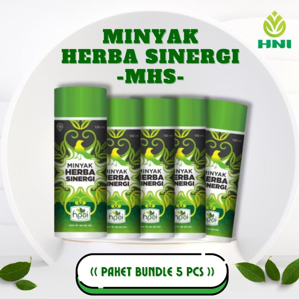 Paket 5 Botol Minyak Herbal Sinergi ORI - Minyak Herbal Sinergi HPAI asli - Minyak Bubut Herbal Asli