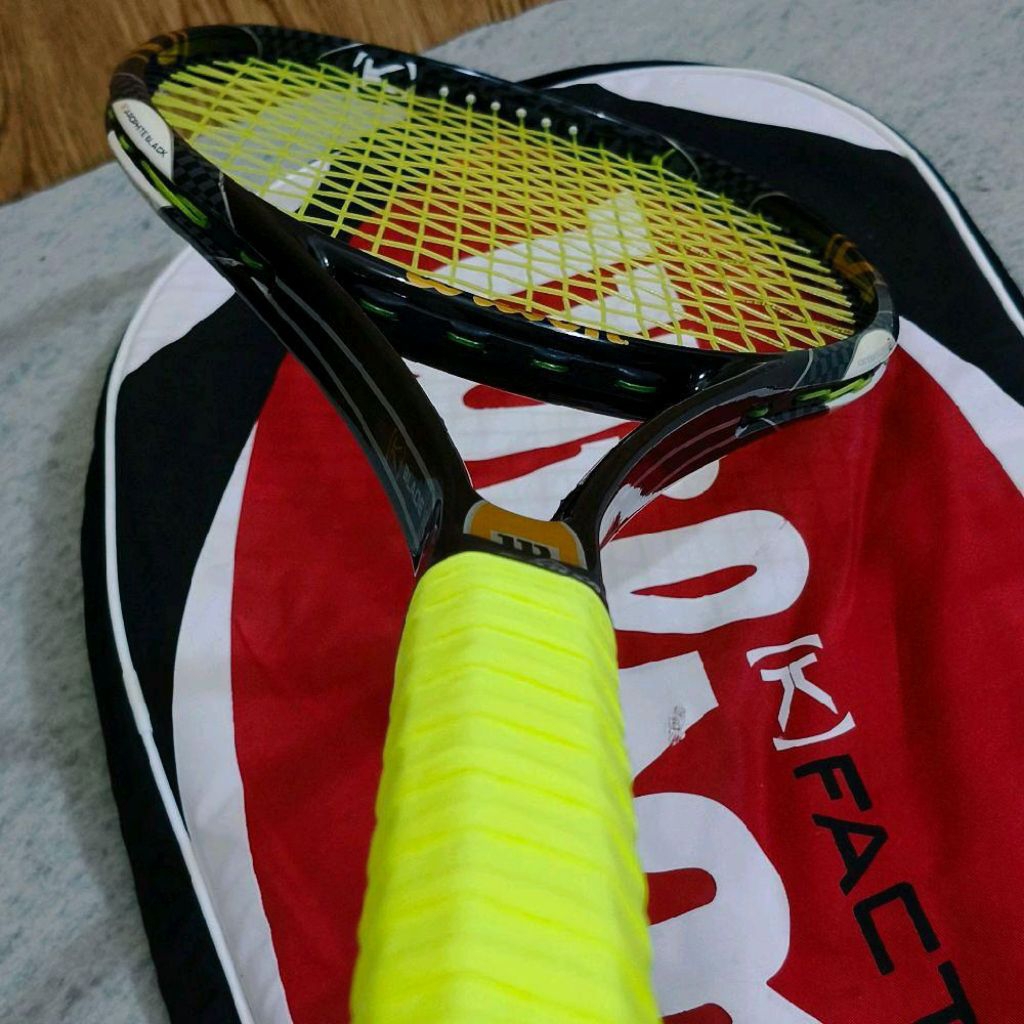 RAKET TENIS BEKAS ORIGINAL WILSON K BLADE 98 MULUS 293 GRM ADA TAS SIAP PAKAI FREE GRIP