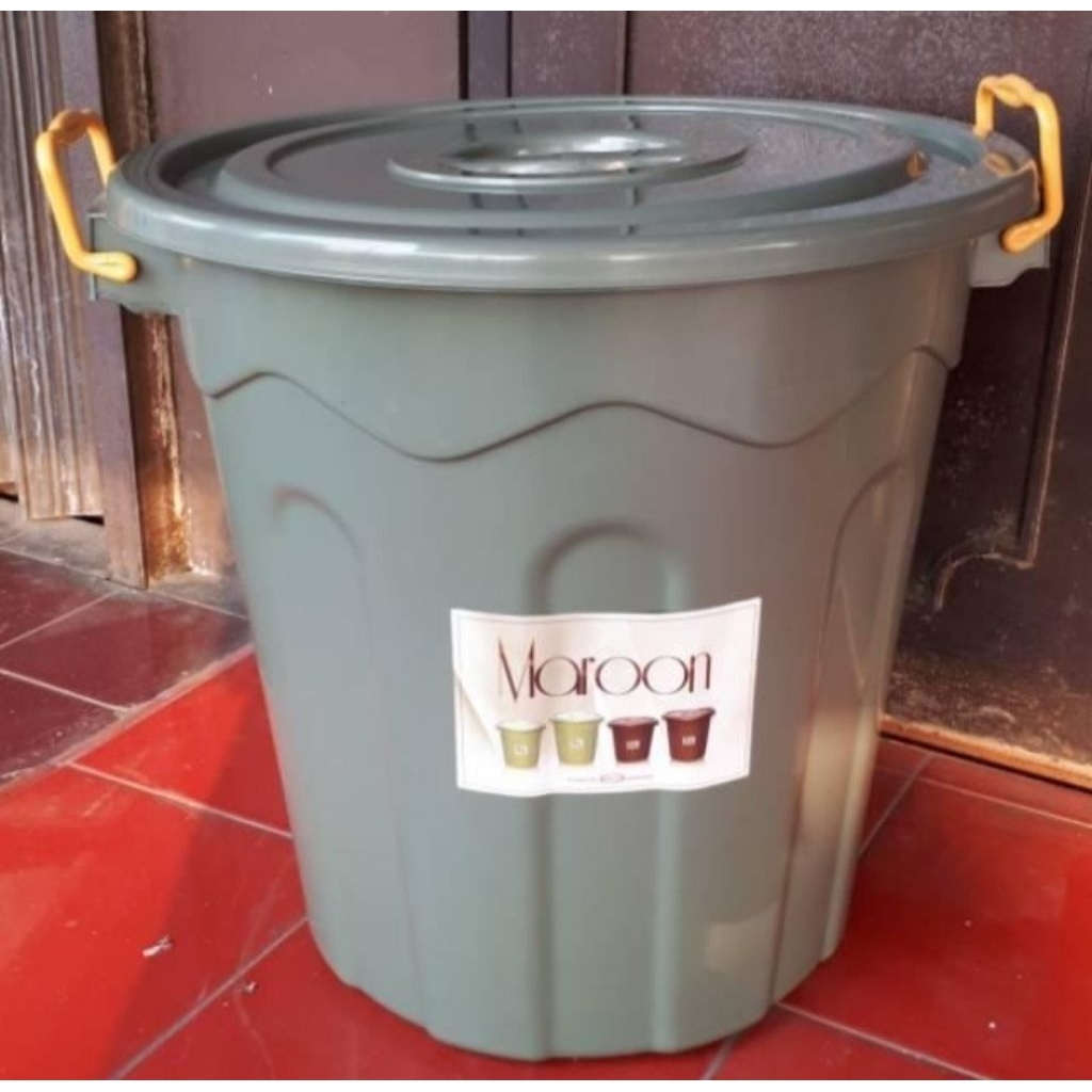 Ember besar Tong air + tutup 80 liter maroon great - 80 liter