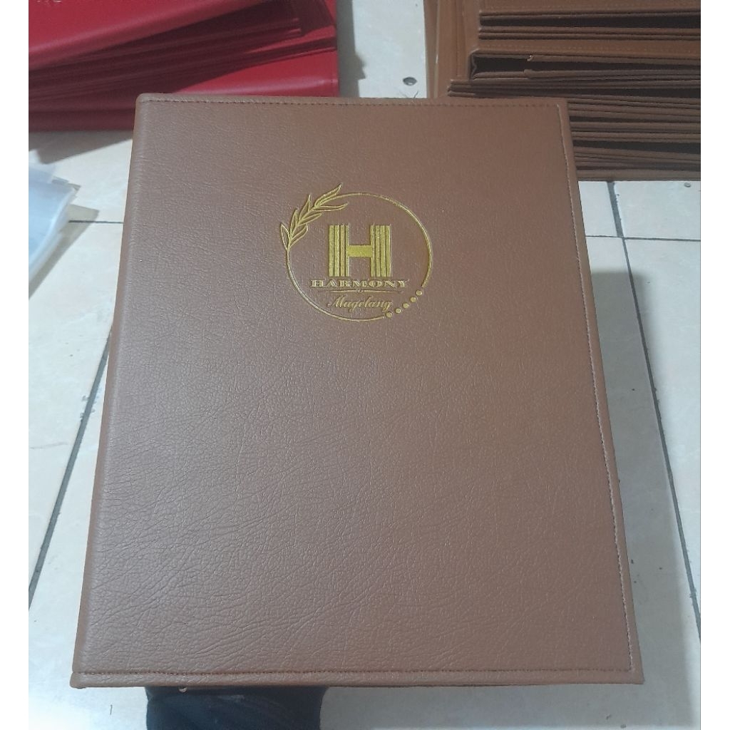 Map kulit sintetis logo custom size A4