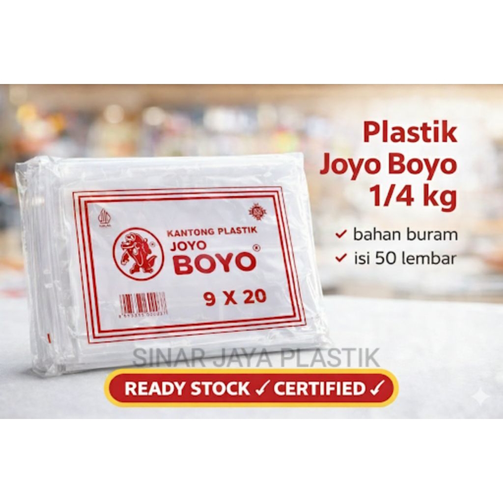 PLASTIK JOYO BOYO 1/4KG / PP JOYO BOYO MERAH 9x20