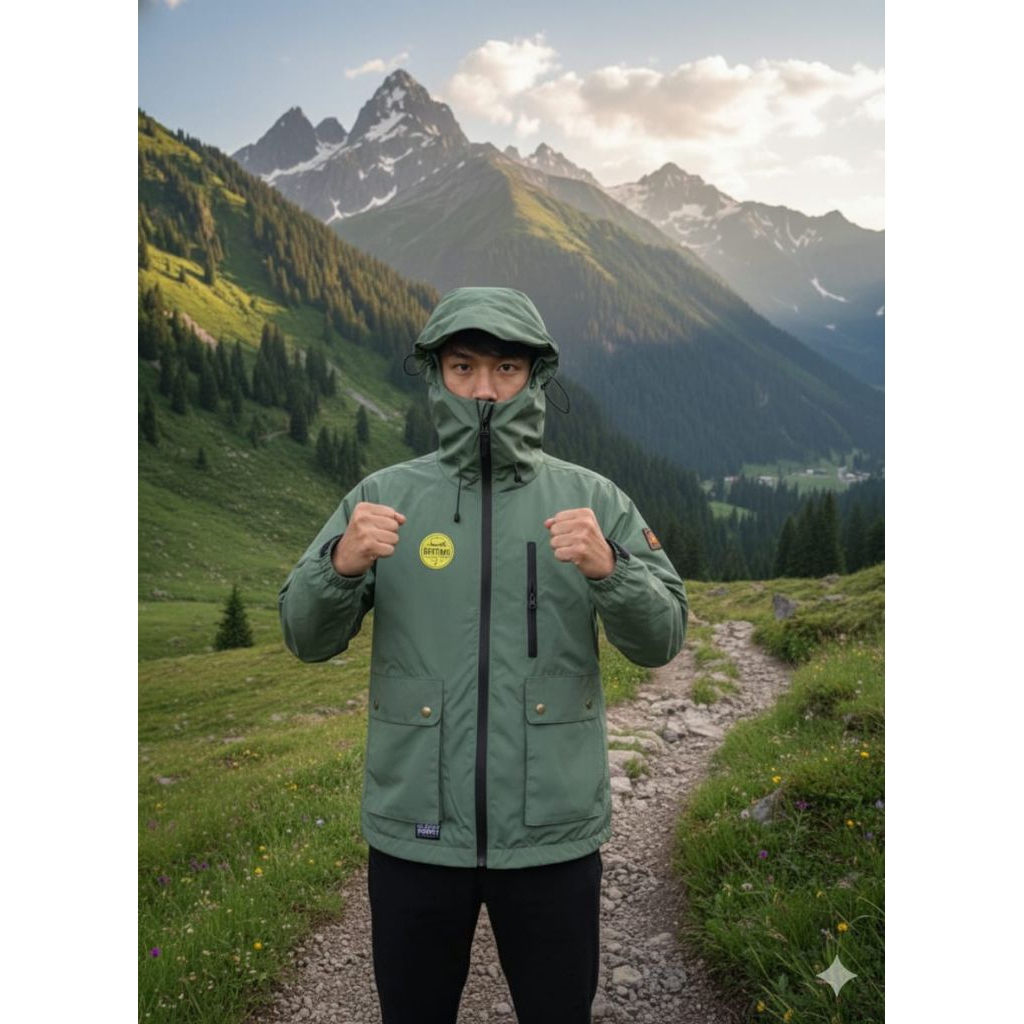 jaket gofcore saku gamblok bahan taslan balon