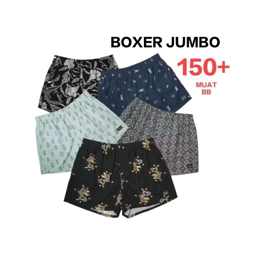 Celana Boxer Pria Jumbo Big Size 2XL 3XL 4XL Bahan Katun / Boxer Jumbo Wanita Big Size