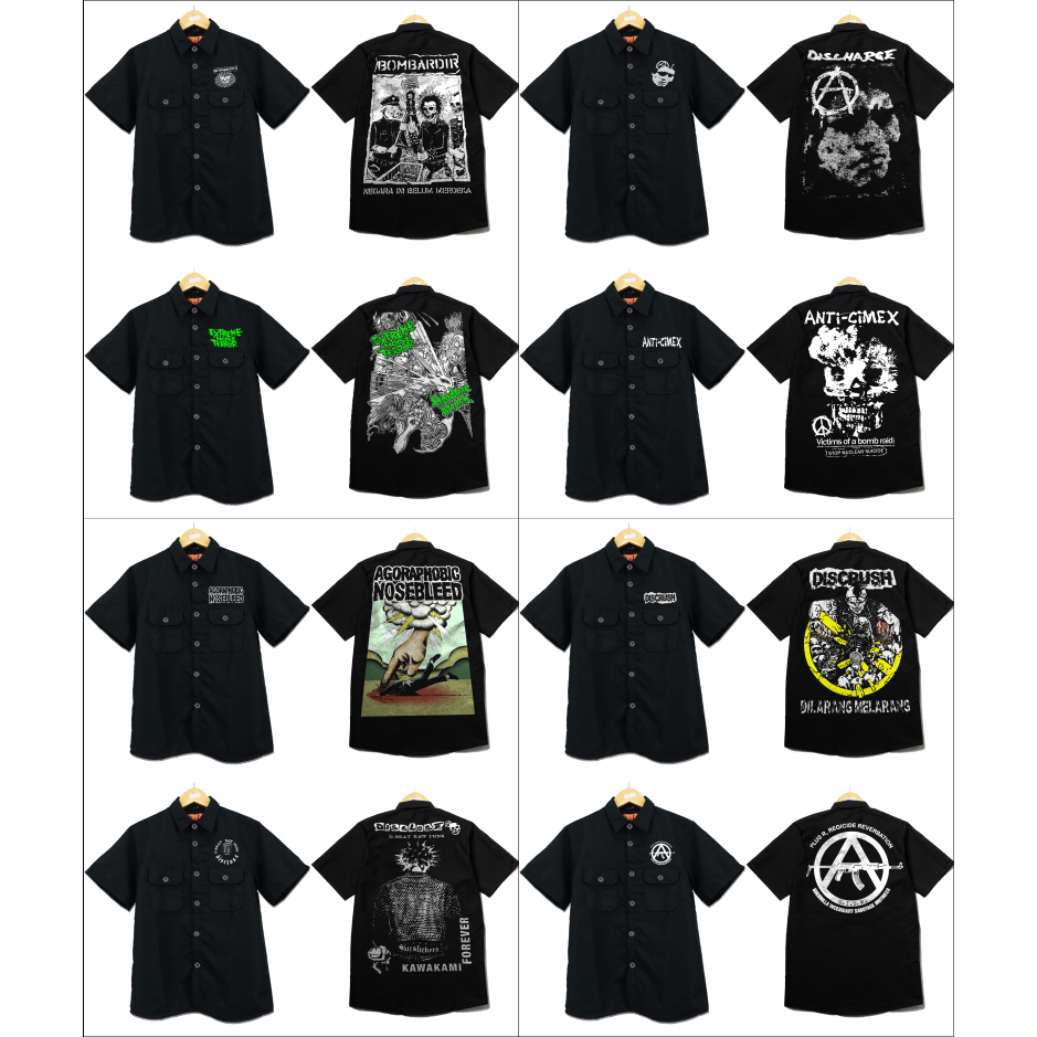 kemeja band punk,kemeja pendek pria tebal,kemeja costum band,kemeja pdl,kemeja hitam pendek,kemeja d