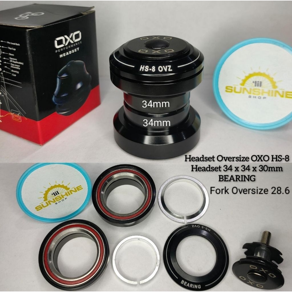 Headset OVERSIZE BEARING OXO HS8 Untuk Hub Fork OS 28.6 Kom Mangkok 34mm Tube Frame Bawah 34x30mm At