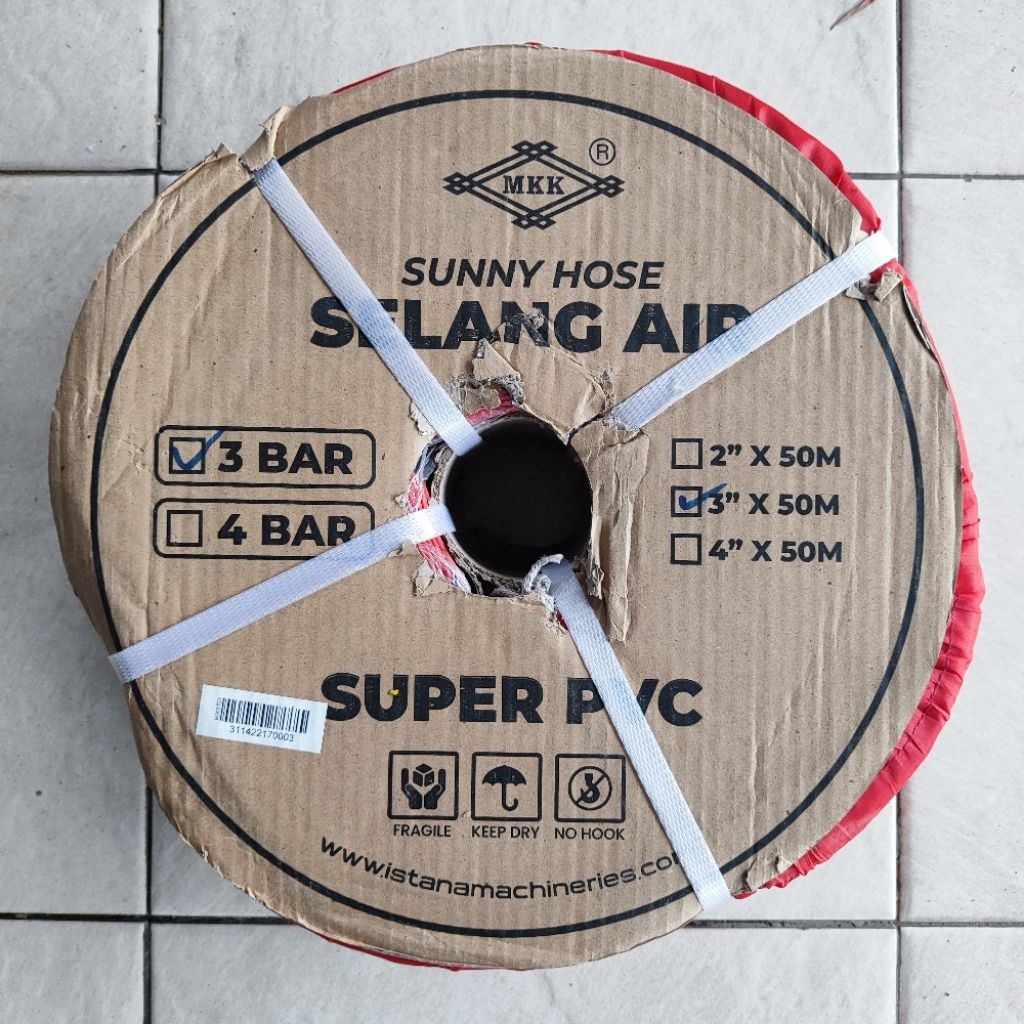 MKK 3" inch dim 3 Bar Slang Selang Karet Flat Sunny Hose Pengairan Irigasi Sawah