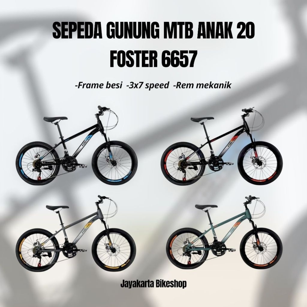 SEPEDA GUNUNG MTB ANAK 20 FOSTER 6657 | KIDS MOUNTAIN BIKE ORIGINAL