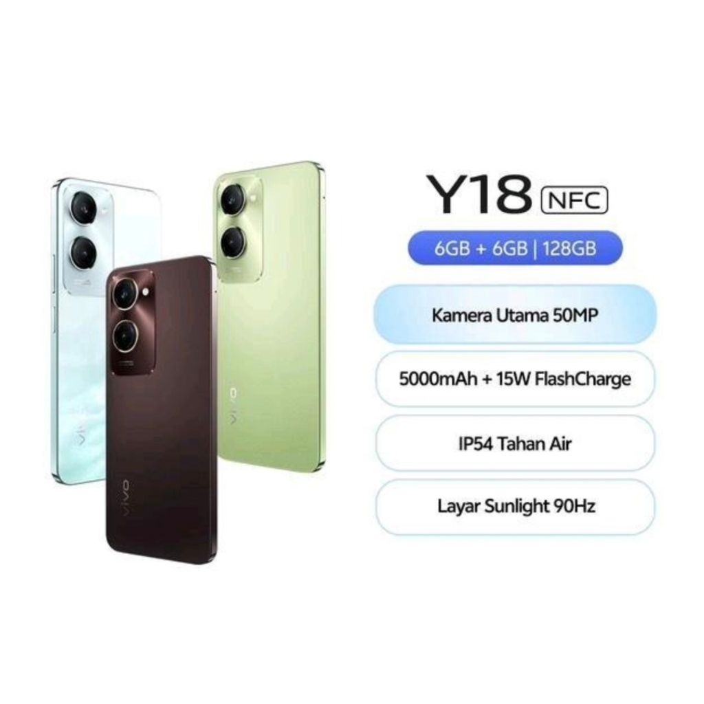 HP VIVO Y18 6/128 GB - VIVO Y19 S NFC RAM 6/128GB / 4/128GB / 4/64GB GARANSI RESMI
