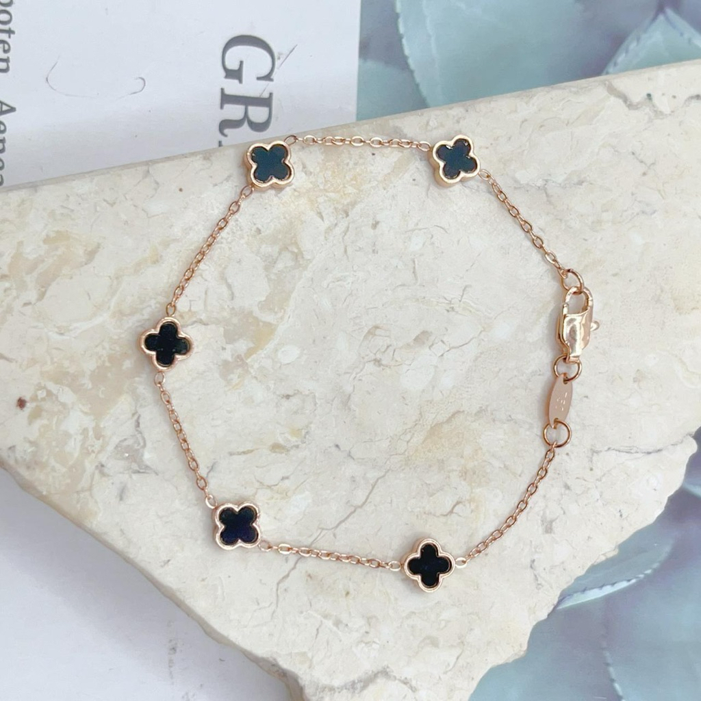 Kait Lobster Embos 750 - Gelang Clover Hitam Polos Titanium