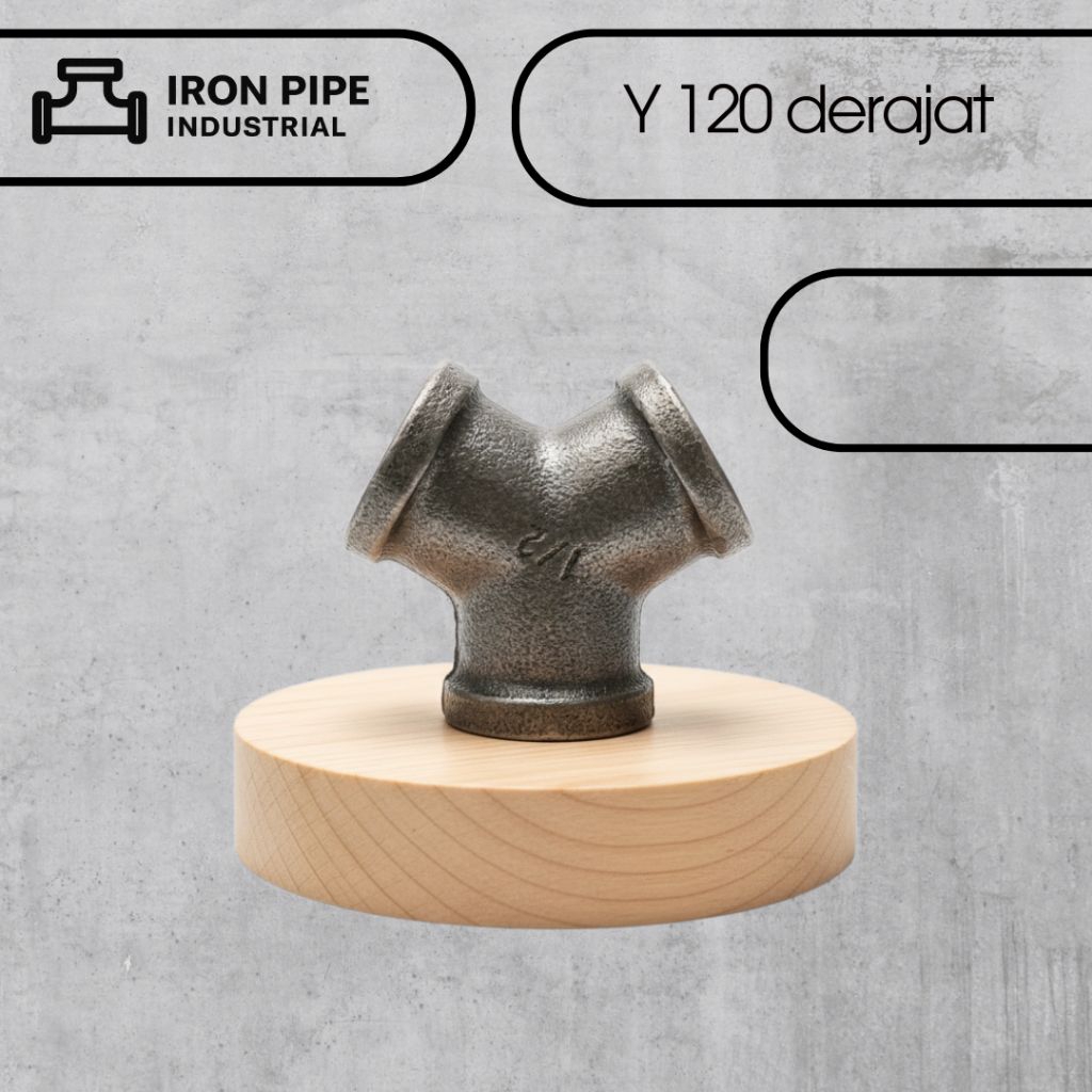 Sambungan Pipa Besi Y 120° Industrial