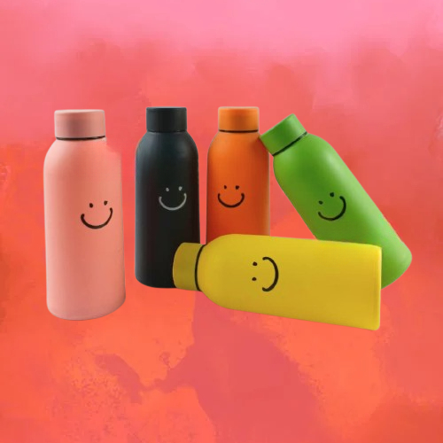 Tumbler Smile botol minum kaca motif / souvenir kado/hadiah gift /hampers unik ulang tahun ultah/wis