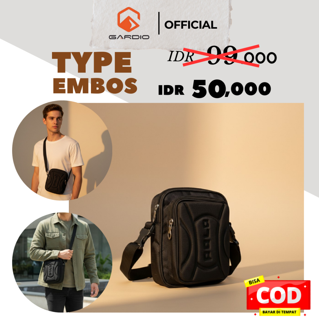 Gardio Embos Tas Slempang Pria & Wanita