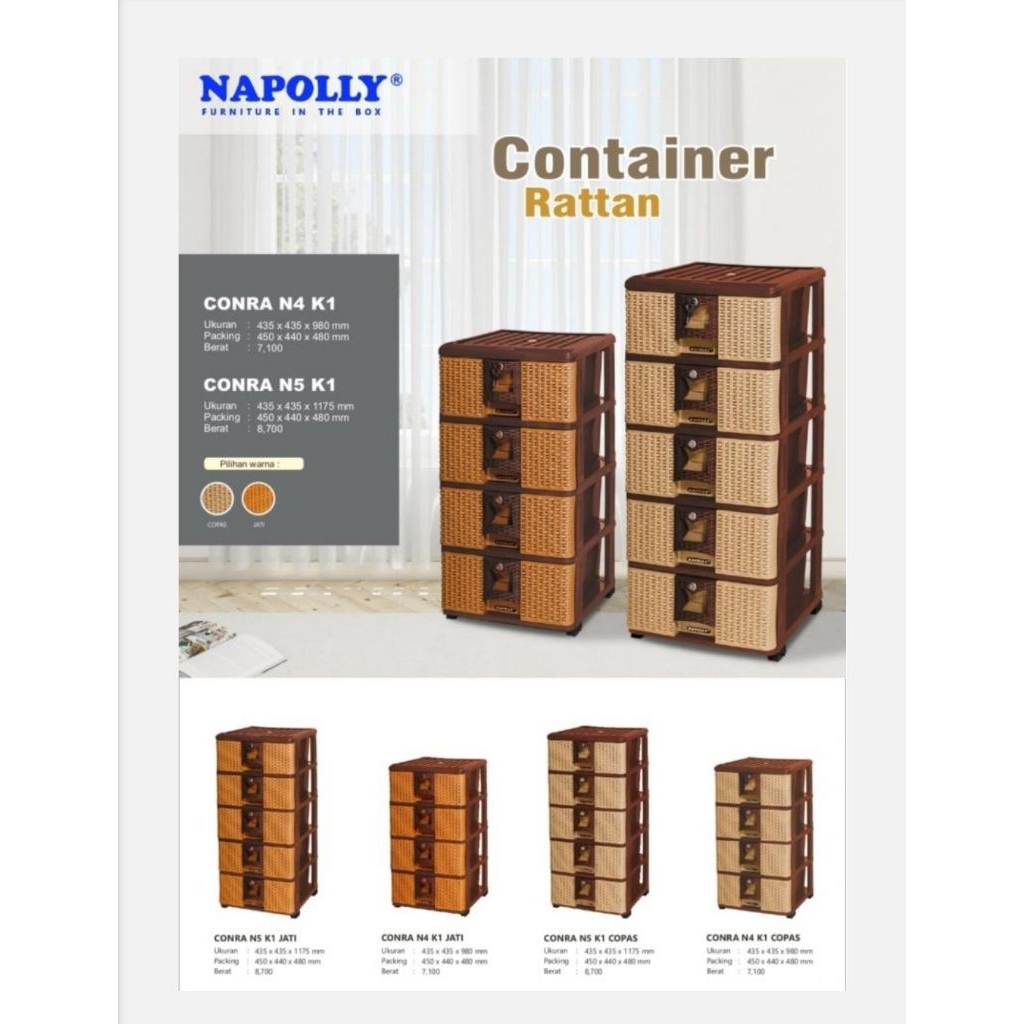 Lemari Napolly Conra Kabinet Laci Rotan